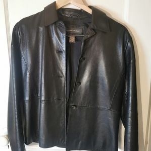 Banana republic black leather jacket